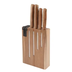 Bloc de 4 couteaux en inox et acacia - Natural Life
