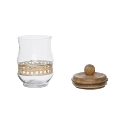 Bocal en verre avec couvercle et rotin naturel 75cl - Fantine