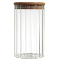 Bocal en verre avec couvercle en acacia 70cl