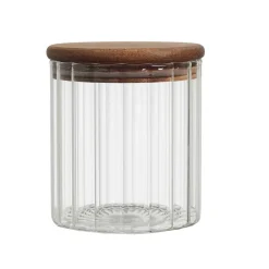Bocal en verre avec couvercle en acacia 50cl