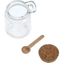 Bocal en verre avec couvercle et petite cuillière