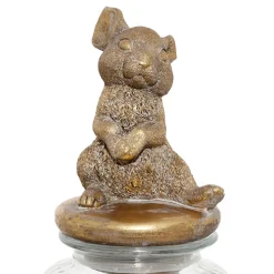 Bocal en verre avec couvercle lapin mordoré - Floreal