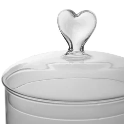 Bocal en verre coeur papille