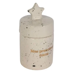 Boite a dent bonheur en grès blanc d4cm - Bonne Etoile