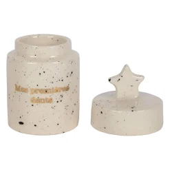 Boite a dent bonheur en grès blanc d4cm - Bonne Etoile