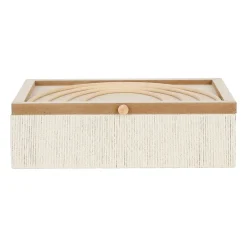 Boite avec couvercle en rotin naturel - blue sand