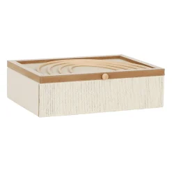 Boite avec couvercle en rotin naturel - blue sand