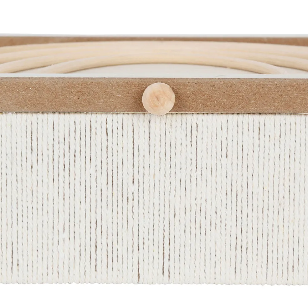 Boite avec couvercle en rotin naturel - blue sand