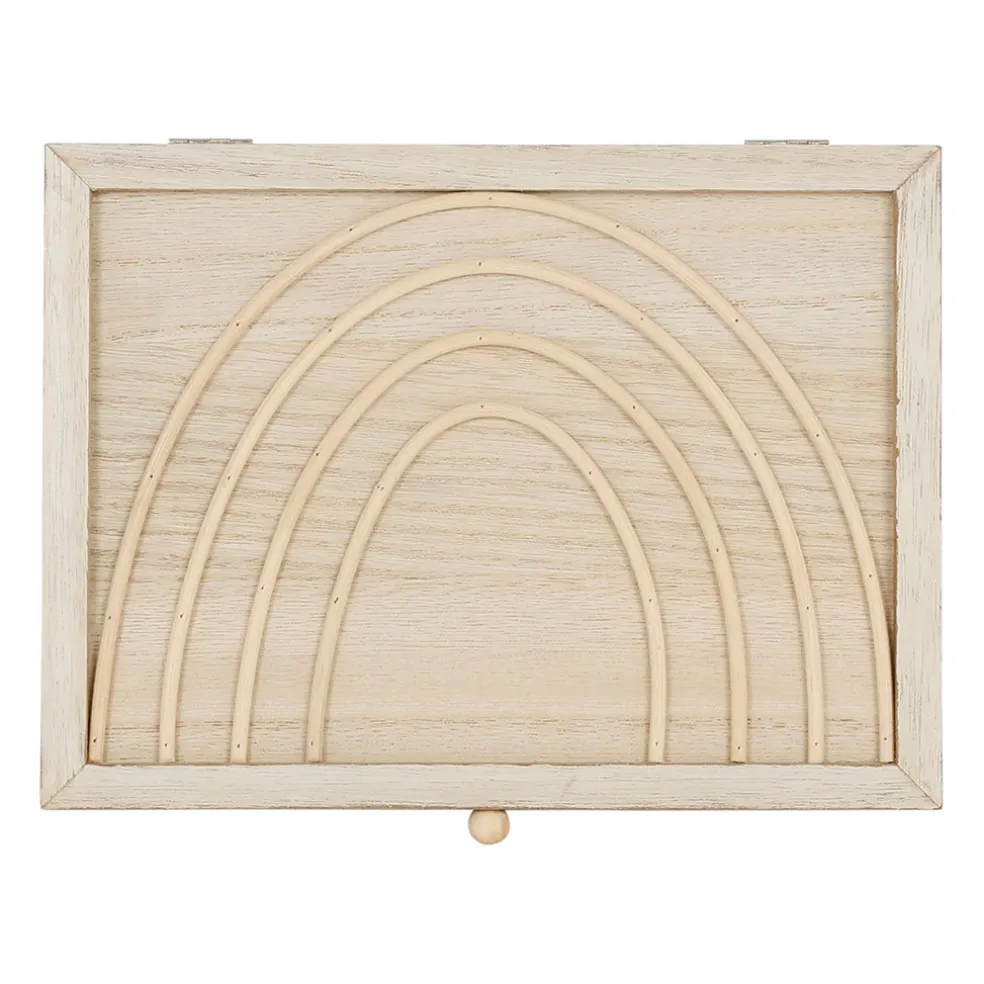 Boite avec couvercle en rotin naturel - blue sand