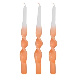 Boite de 3 bougies chandelle orange 50g - Torsade