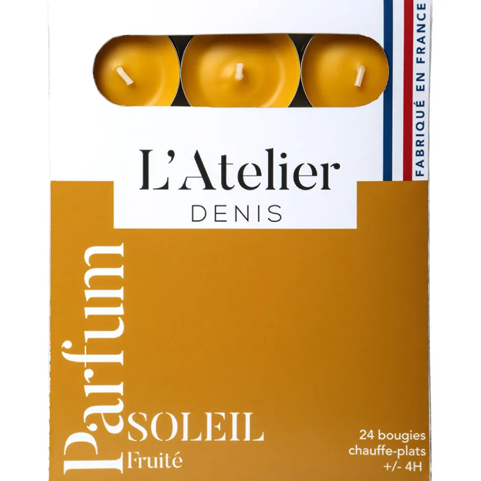 Boite de 24 bougies chauffe-plats parfumés soleil fruité -terracota