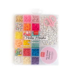 Boite de 16 couleurs pop de perles heishi 6 mm et accessoires