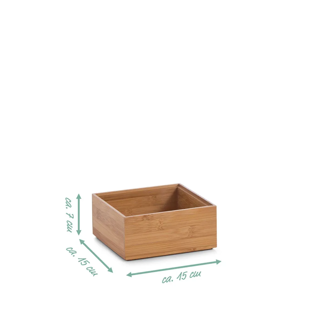 Boite de rangement en bambou 15x15xh7cm