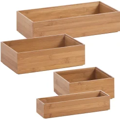 Boite de rangement en bambou 15x15xh7cm