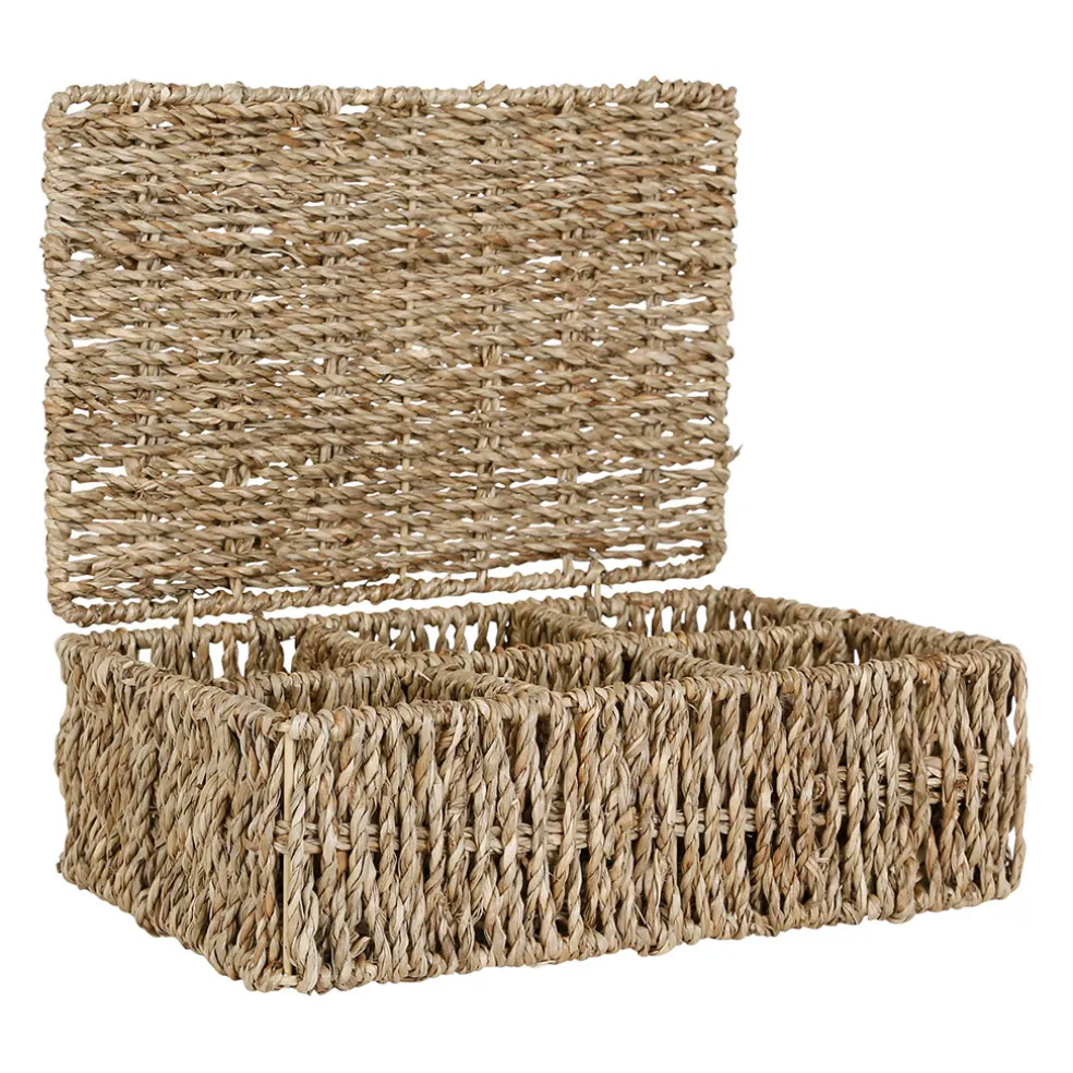 Boite the 6 compartiments borneo naturel 24.5x16xh8 cm