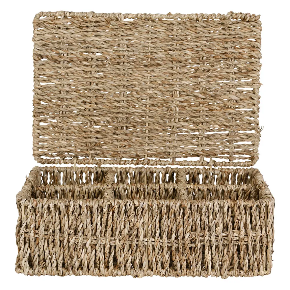 Boite the 6 compartiments borneo naturel 24.5x16xh8 cm