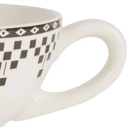 Bol avec anse en faïence anthracite 45cl - Damier