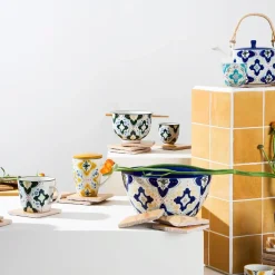 Bol baguette en grès et bambou vert d13cm - Azulejo