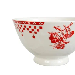 Bol en faïence rouge 75cl - damier