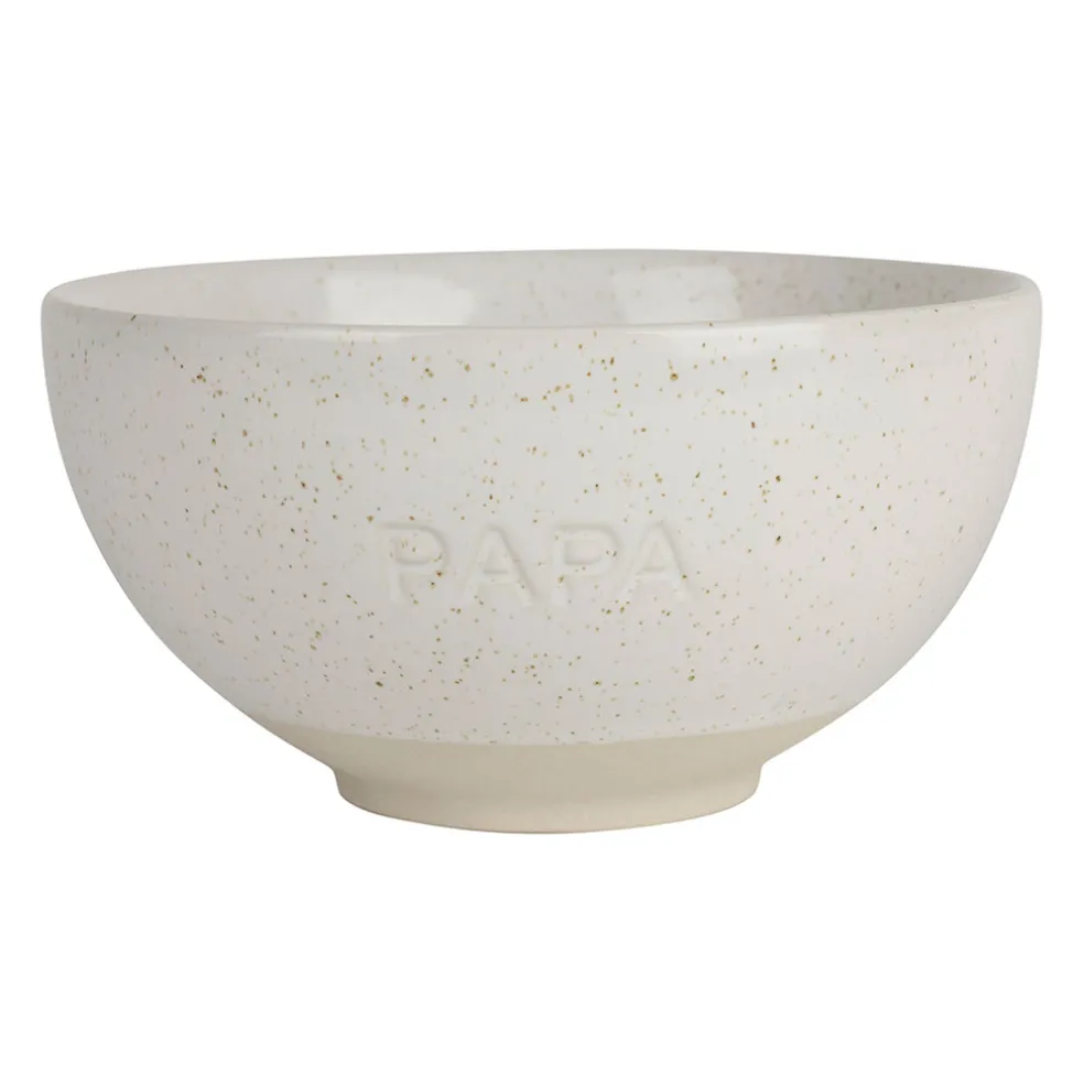 Bol papa en grès écru moucheté 70cl