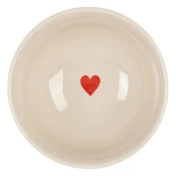 Bol Petit cœur en grès blanc moucheté 30cl - Famille