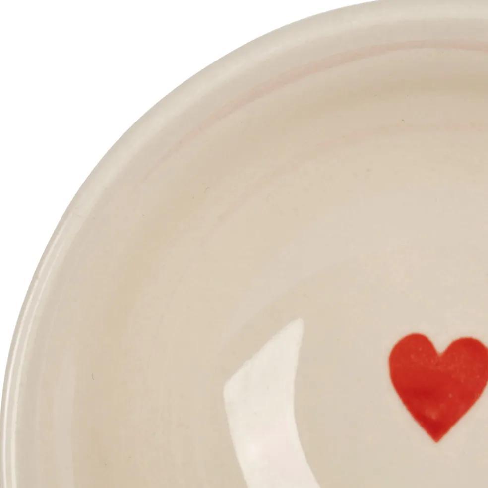 Bol Petit cœur en grès blanc moucheté 30cl - Famille