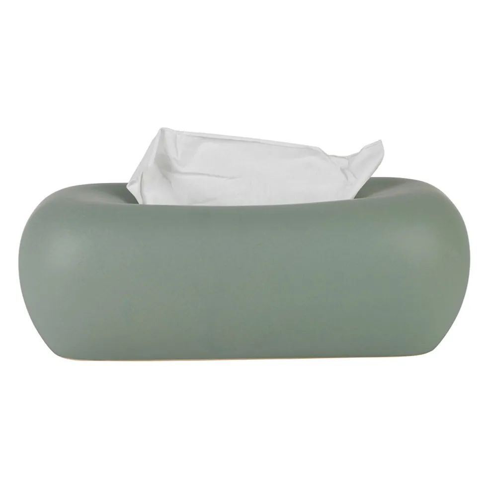 Boîte à mouchoir en grès sauge - Klosen