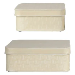 Boîte gigogne (x2) en fer ivoire