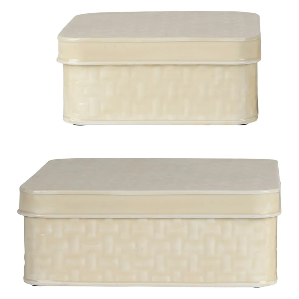 Boîte gigogne (x2) en fer ivoire