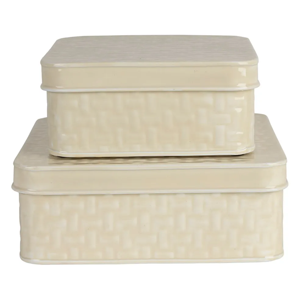 Boîte gigogne (x2) en fer ivoire