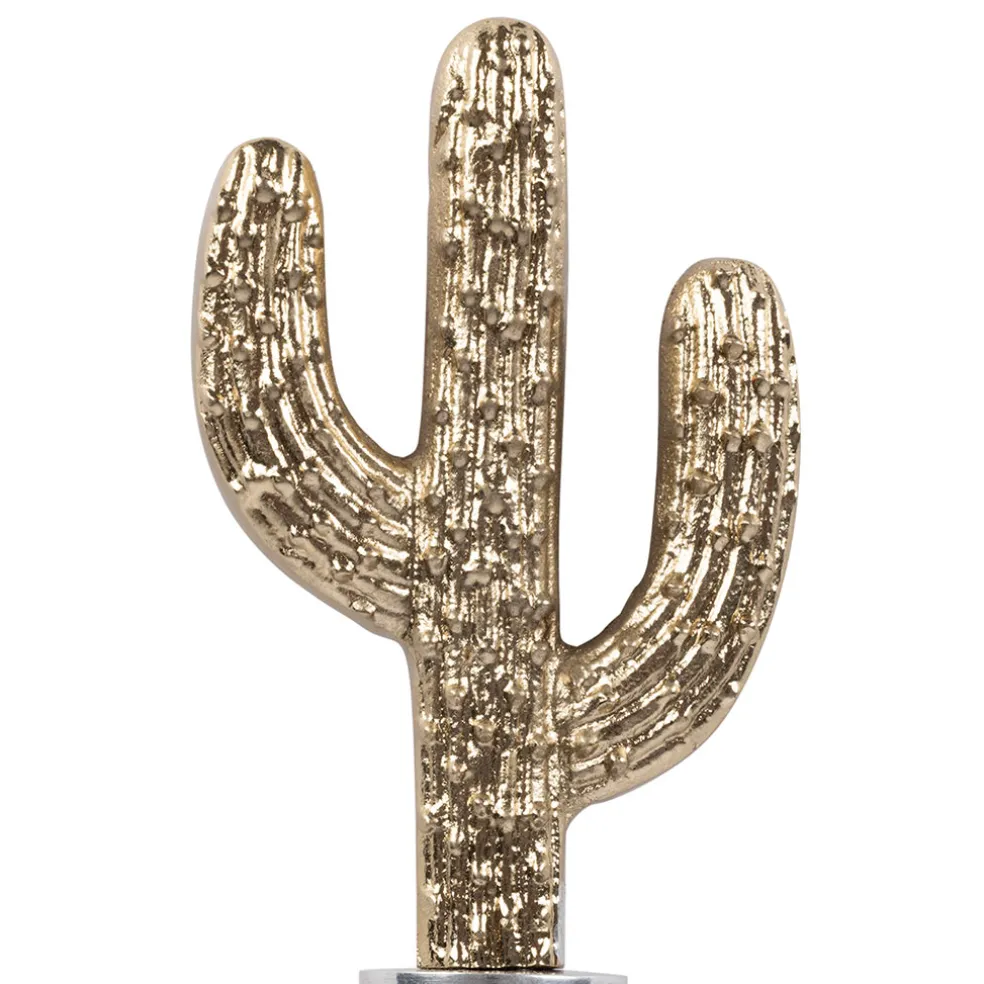 Bouchon bouteille cactus en aluminium doré - Sunny