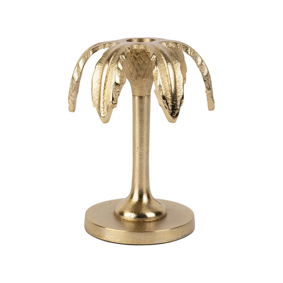 Bougeoir en aluminium doré d10xh15cm - Tropic Étoile