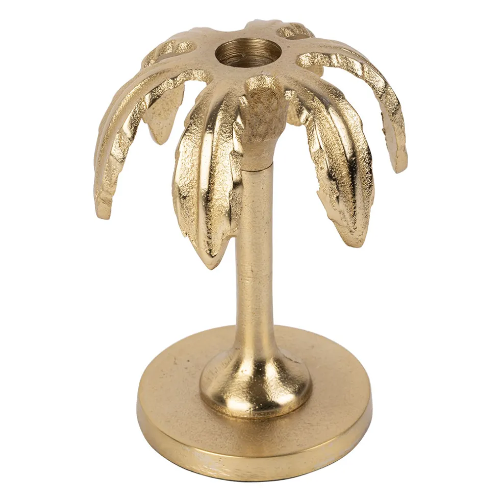 Bougeoir en aluminium doré d10xh15cm - Tropic Étoile