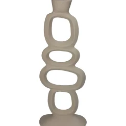 Bougeoir en aluminium ivoire 15x7xh37cm