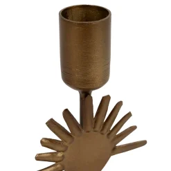Bougeoir en fer mordoré h15cm - Soleil