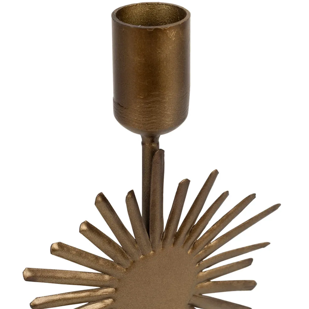 Bougeoir en fer mordoré h23cm - Soleil