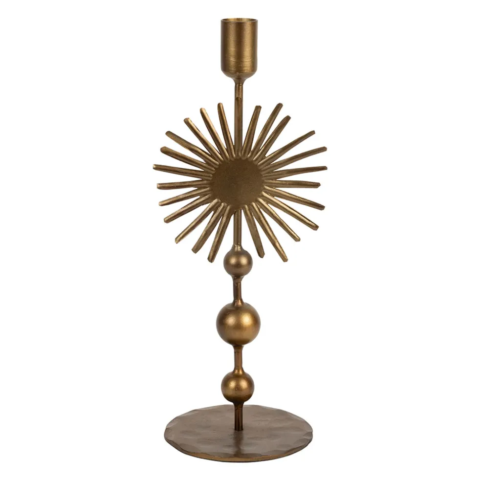 Bougeoir en fer mordoré h30cm - Soleil