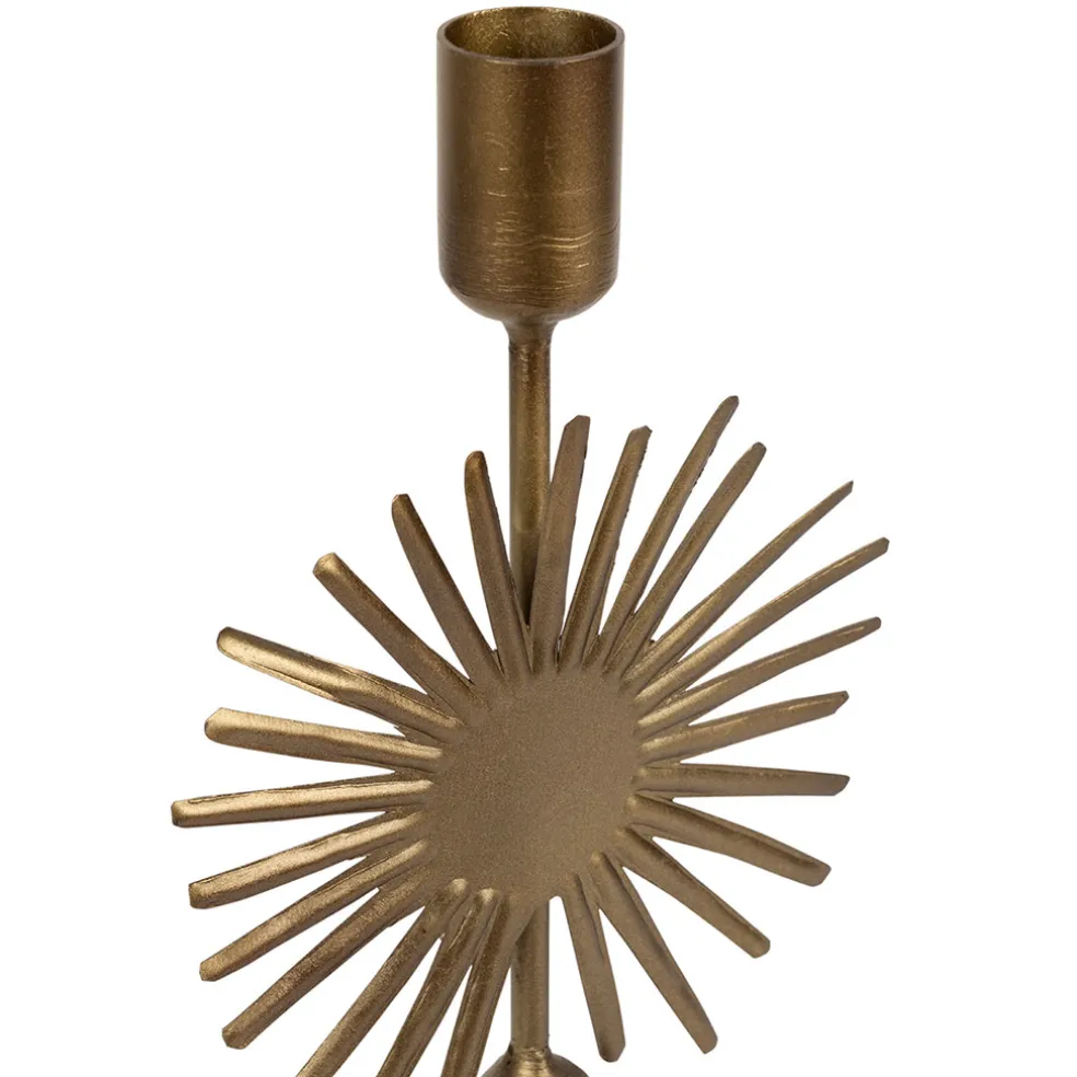 Bougeoir en fer mordoré h30cm - Soleil