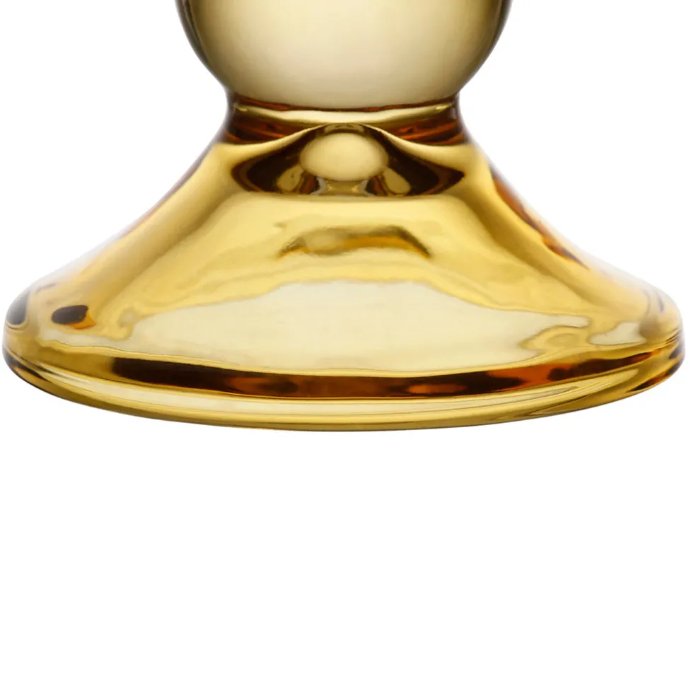 Bougeoir en verre ambre h10cm - Alphe