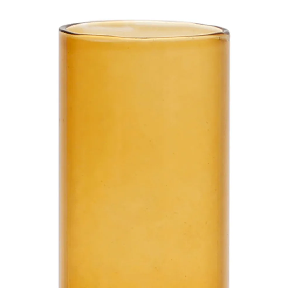 Bougeoir en verre ambre d10xh8cm - Funny