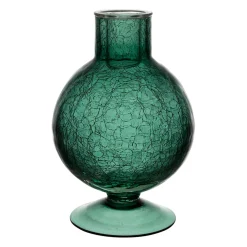 Bougeoir en verre émeraude h15.6cm - Oanez