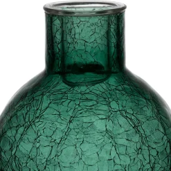 Bougeoir en verre émeraude h15.6cm - Oanez