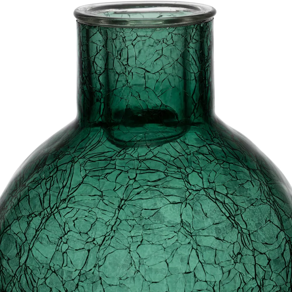 Bougeoir en verre émeraude h15.6cm - Oanez