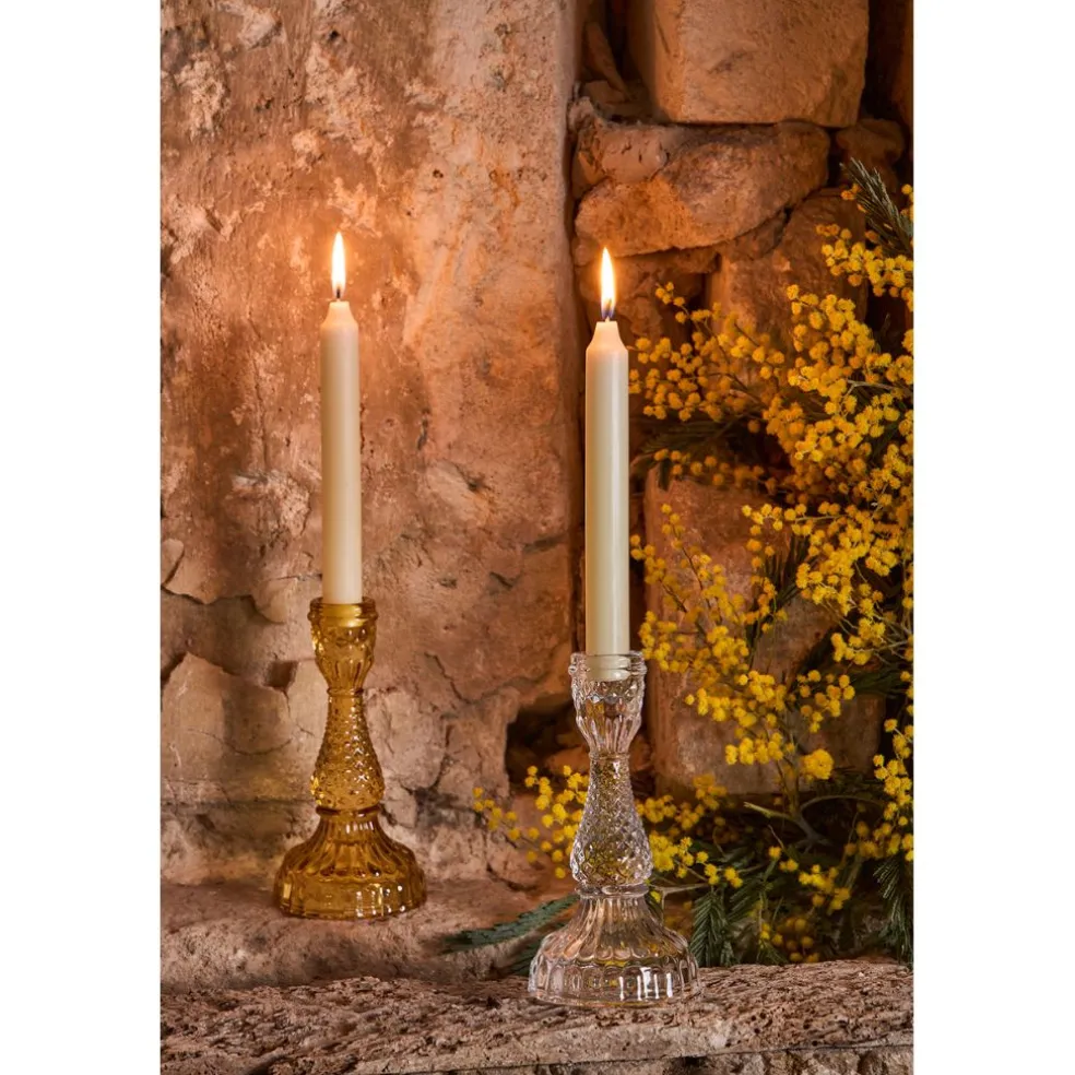 Bougeoir en verre transparent h17cm - Ceresse