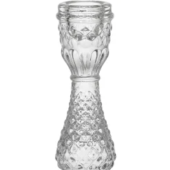 Bougeoir en verre transparent h17cm - Ceresse