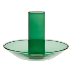 Bougeoir en verre vert d10xh8cm - Funny