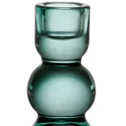 Bougeoir en verre vert d'eau h10cm - Alphe