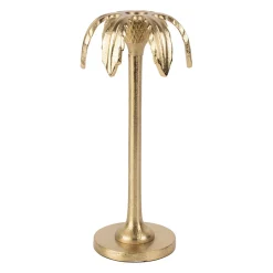 Bougeoir palmier en aluminium doré h25cm - Tropic Etoil