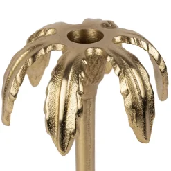 Bougeoir palmier en aluminium doré h25cm - Tropic Etoil