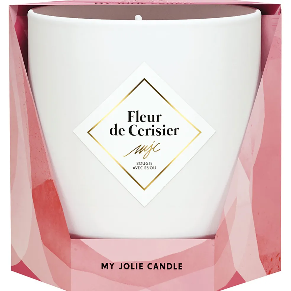 Bougie Bijou Bracelet Or bille noire Fleur de cerisier 45h